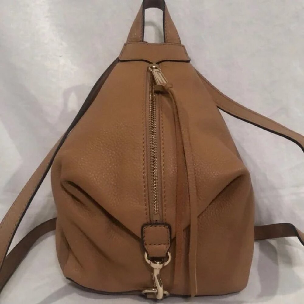 Rebecca Minkoff Pebbled Leather Mini Backpack in Latte
